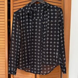Vans Black and White Cross Pattern Blouse